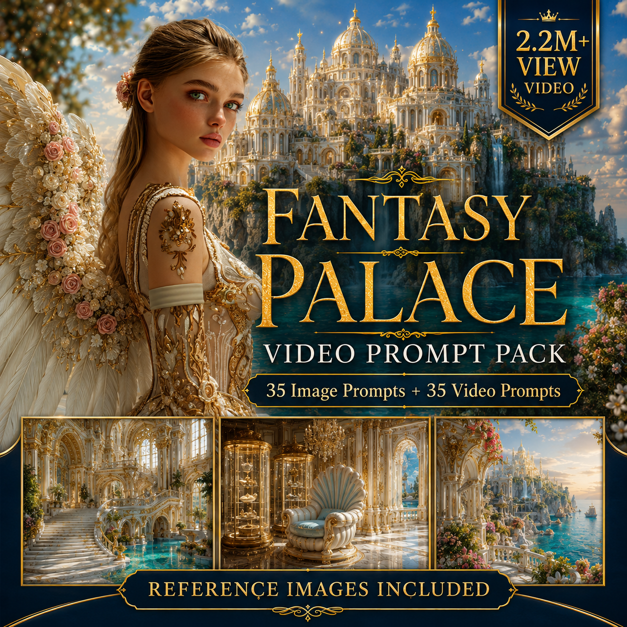 Fantasy Palace Video Prompt Pack product preview